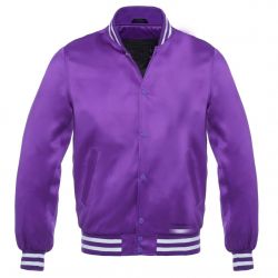 Varsity Satin jacket Purple -White